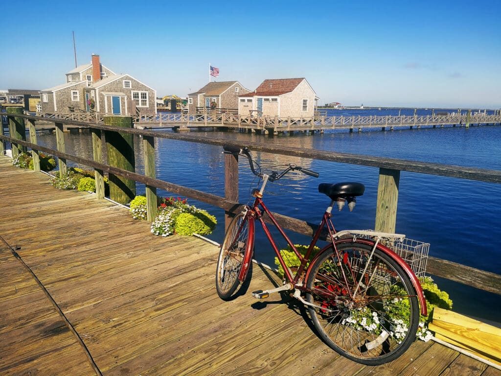 Bike rental near Downtown Nantucket on Nantucket Island, MA.