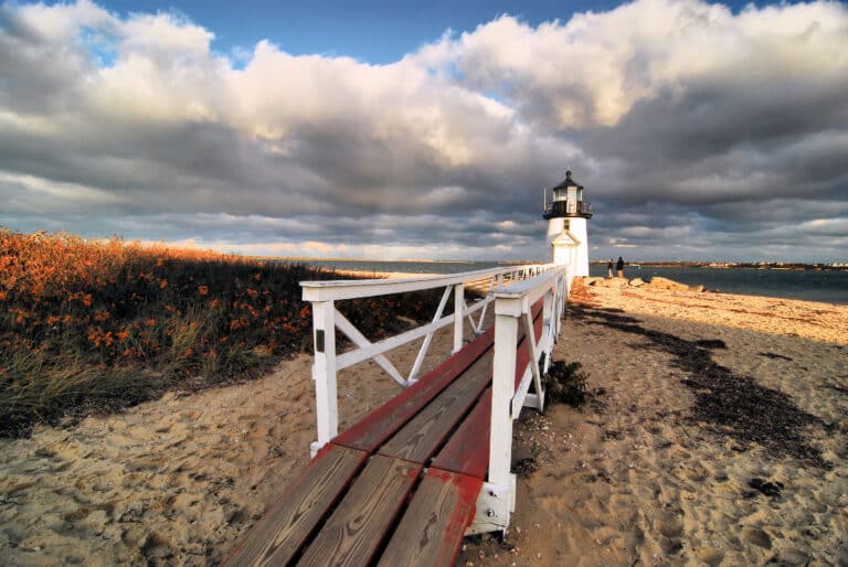 The little lighthouse at Brant Point in Nantucket, Massachusetts.